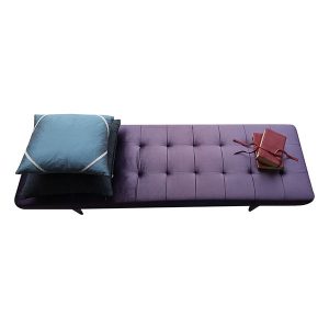 Newly Upholstered Purple Ottoman - London Cushion Company Clapham